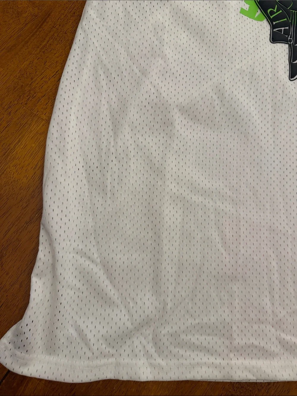 Jordan White Mesh Tank Top with Black and Neon Green Logo xl